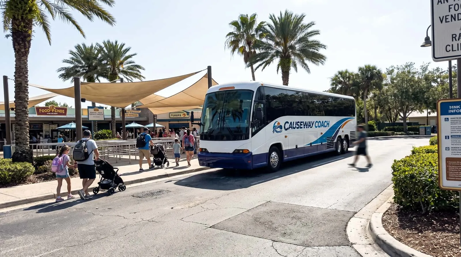Causeway Coach motorcoach on a Central Florida highway carrying a group to the theme parks