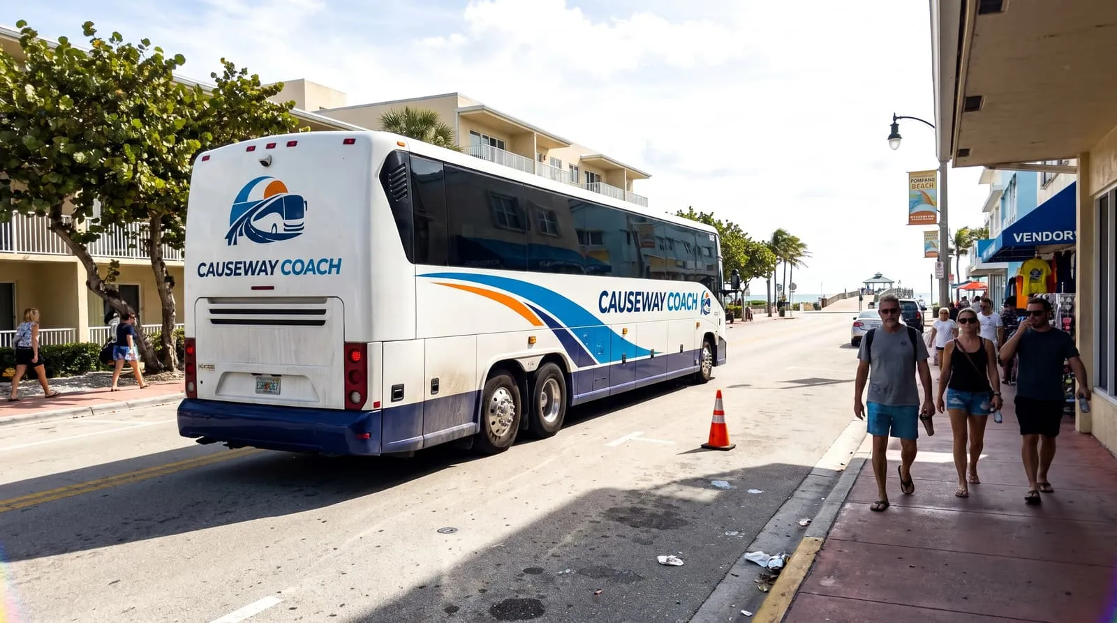 Causeway Coach motorcoach in Coconut Creek, minutes from the depot in Oakland Park
