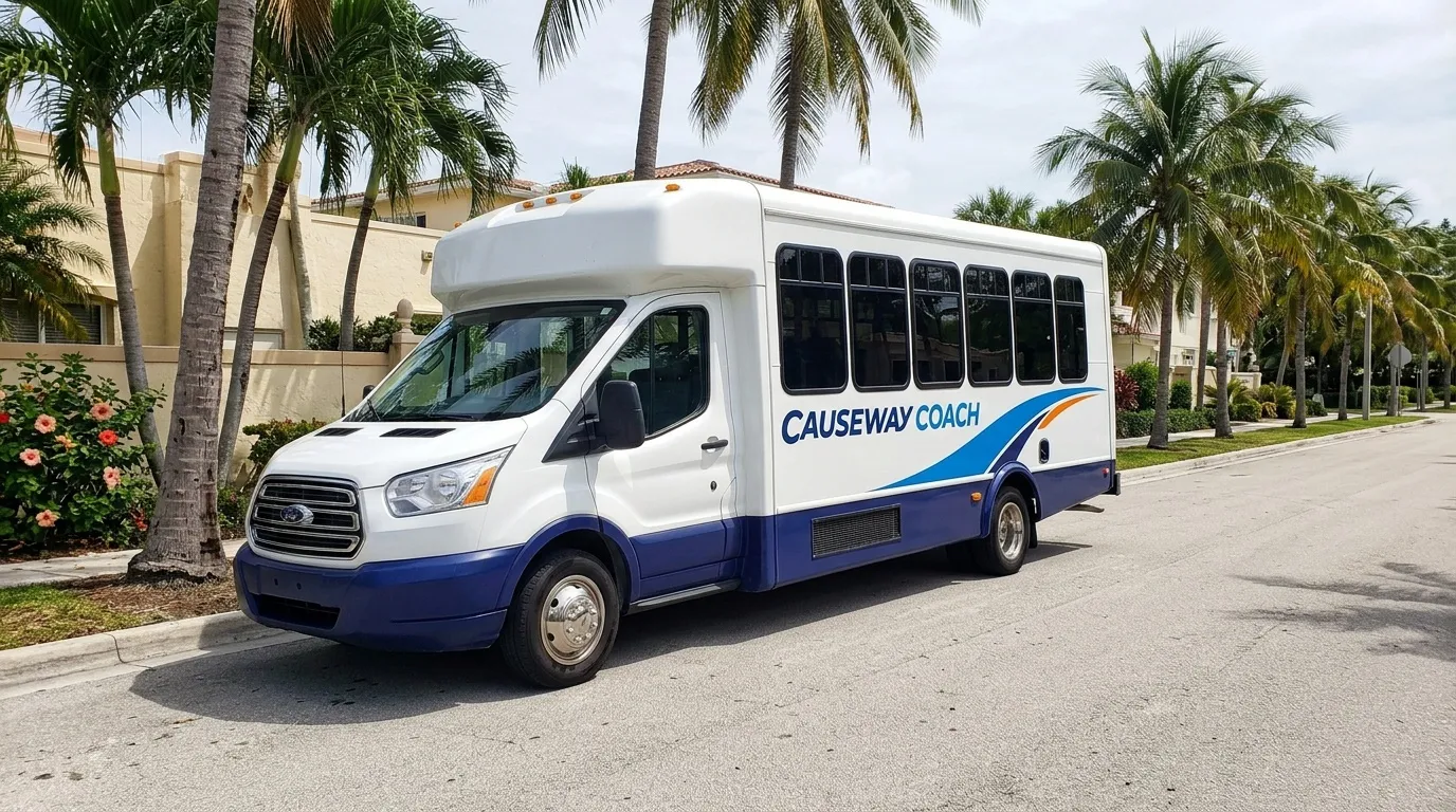 Causeway Coach minibus ready for a small group transfer in Florida